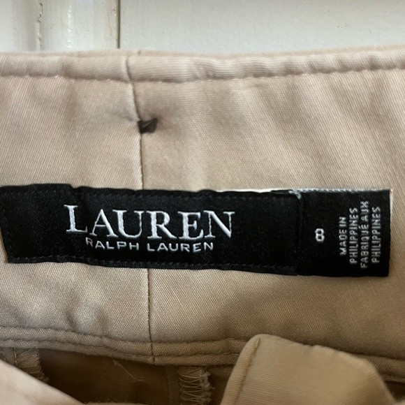 Lauren Ralph Lauren Wide Leg Cropped Cargo Pant in Tan Size 8 - Picture 4 of 6